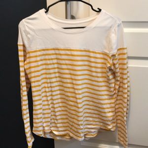 Old Navy yellow and white long sleeve shirt